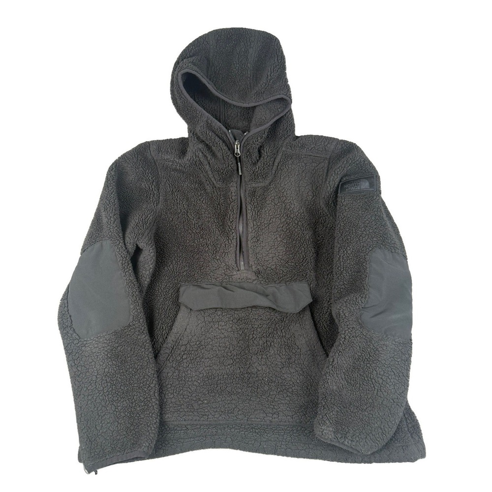 The North Face Womens M Campshire Sherpa Fleece Hoodie Black Pullover Jacket